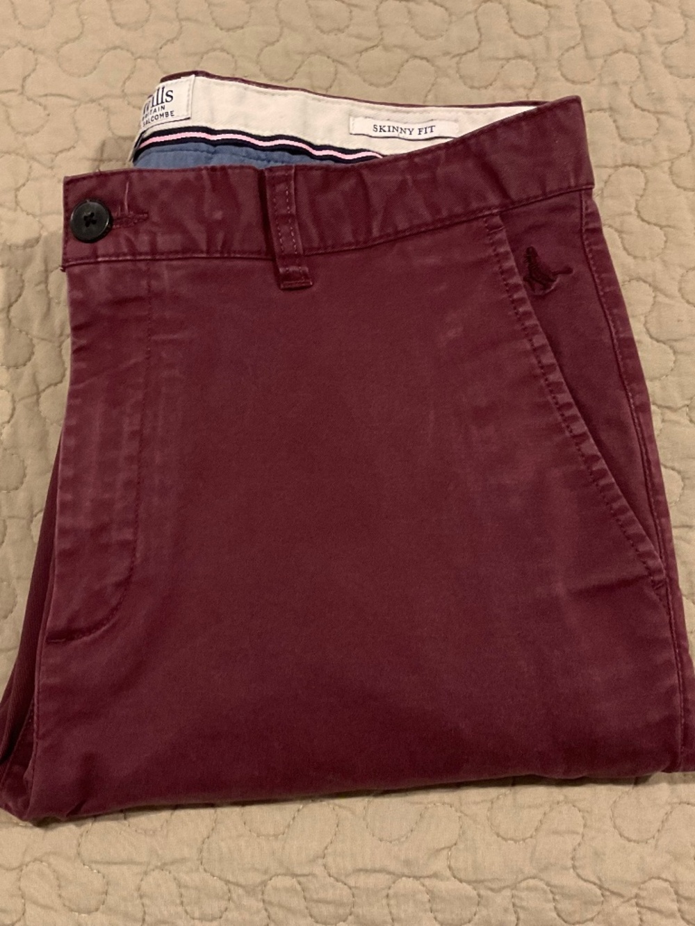 Maroon Jack Wills Skinny Fit Chinos 32R